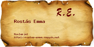 Rostás Emma névjegykártya
